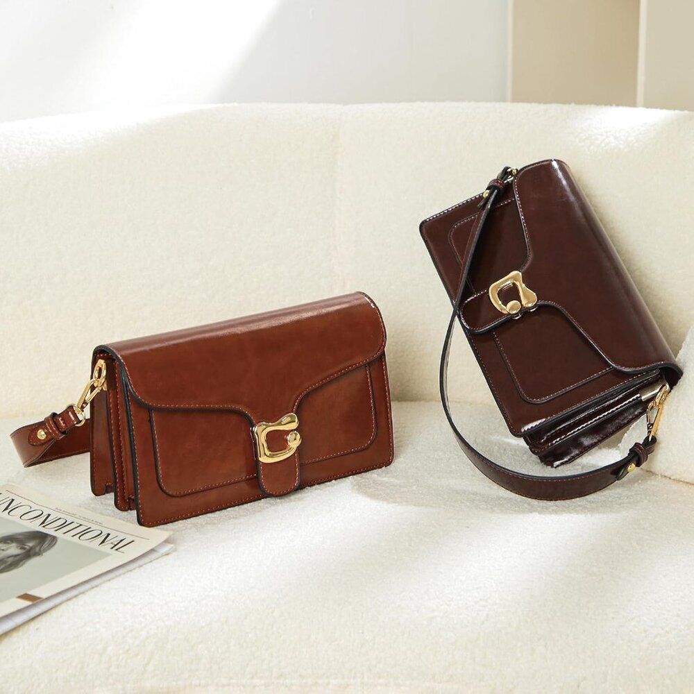 Women Pink Imported Leather Trendy Small Cross Body Evening Shoulder Handbag - Picture 8 of 8